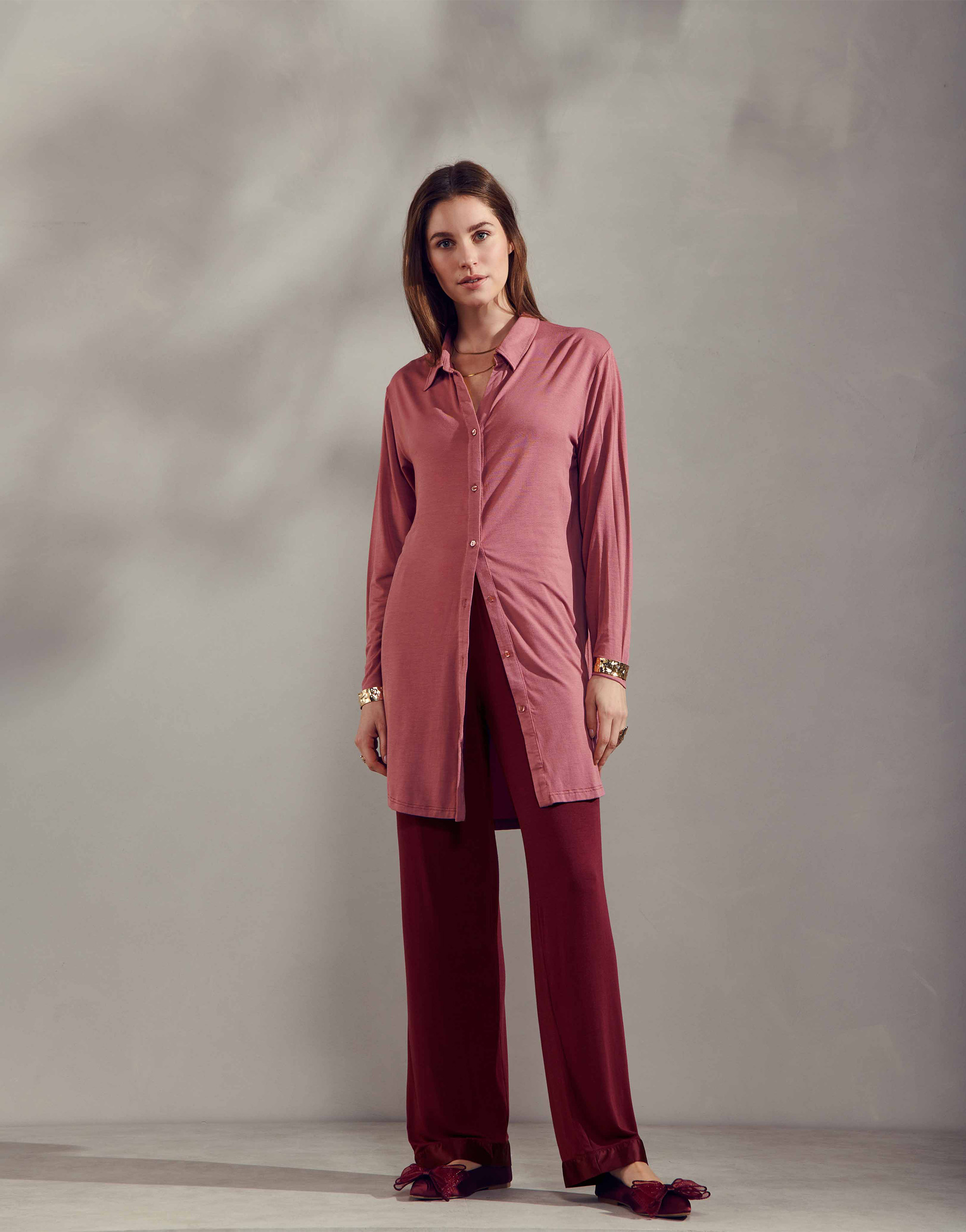 Valentina Uni Nachthemd lange mouw - Afbeelding 3